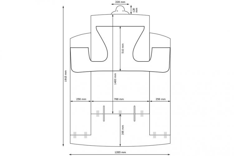 Væghængt bord 140cm