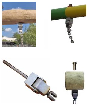 Gyngeophæng m. leje 12 mm stålbolt sæt (2 stk).