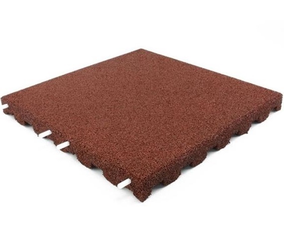 7950560 B Gummiflise på 50x50x4,5 centimeter. skridsikker. vejr og vindbestandig. rød. 6 kg. fald på 1,85 meter.