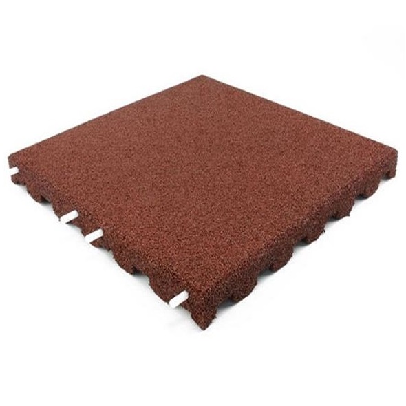 Faldunderlags gummiflise på 50x50x8 centimeter i farven rød.