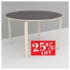 rundt linoleums bord