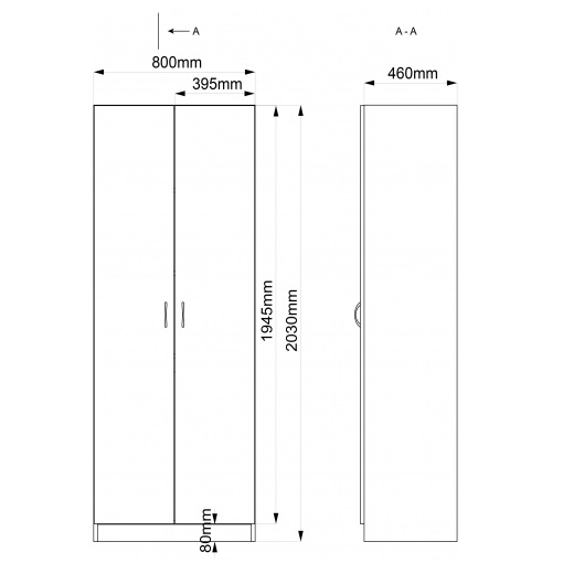 2501730 CK Skab Multi m/8 boxe Høj 203 cm