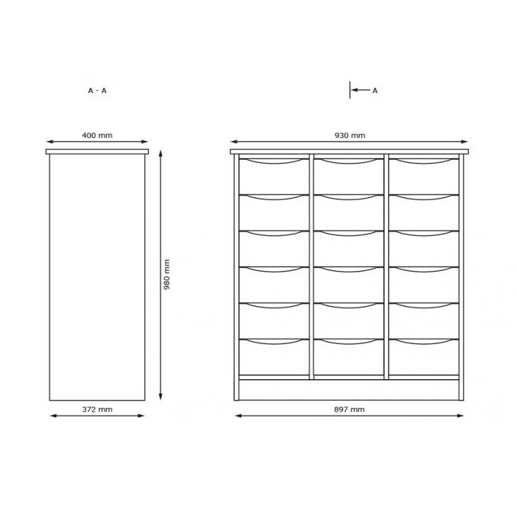 2504885 C1 Skuffereol 18 store skuffer