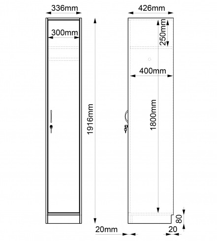 2503049 D Personaleskab 1 aflang rum