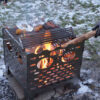 7300410d Bålplads af stål, havebålplads, åben grill, bålplads, grillplads