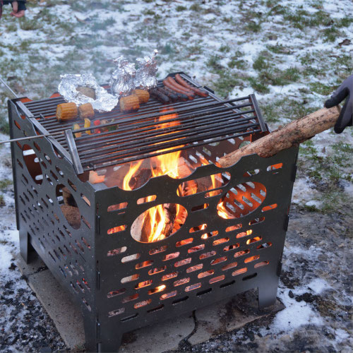 7300410d Bålplads af stål, havebålplads, åben grill, bålplads, grillplads